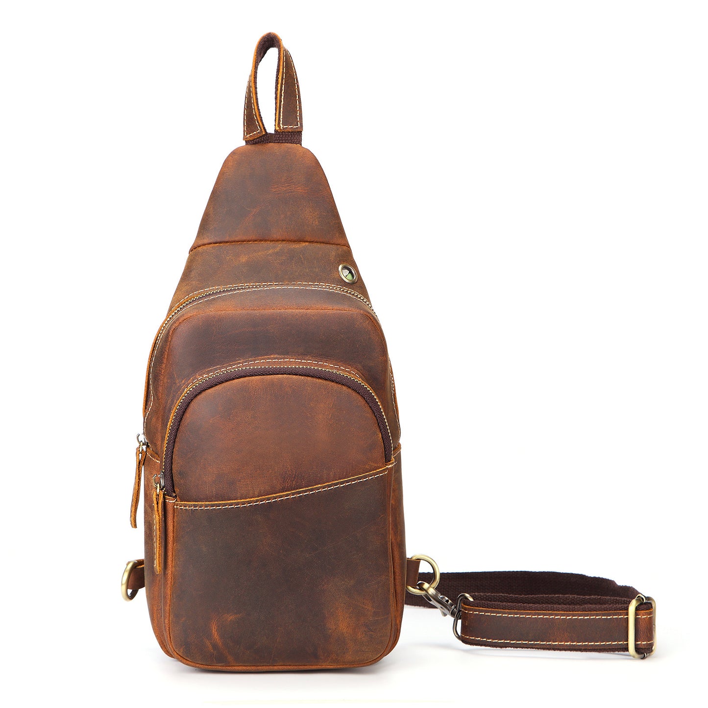 Horse Leather Chest Bag Leather Shoulder Messenger Bag