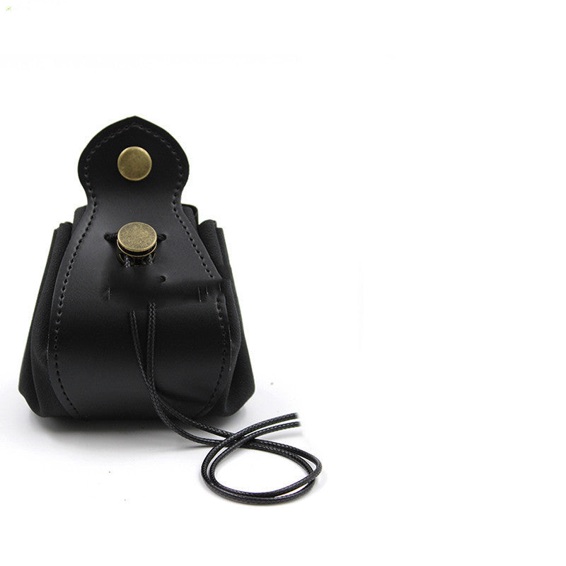 Leather Game Organizer Drawstring Pouch