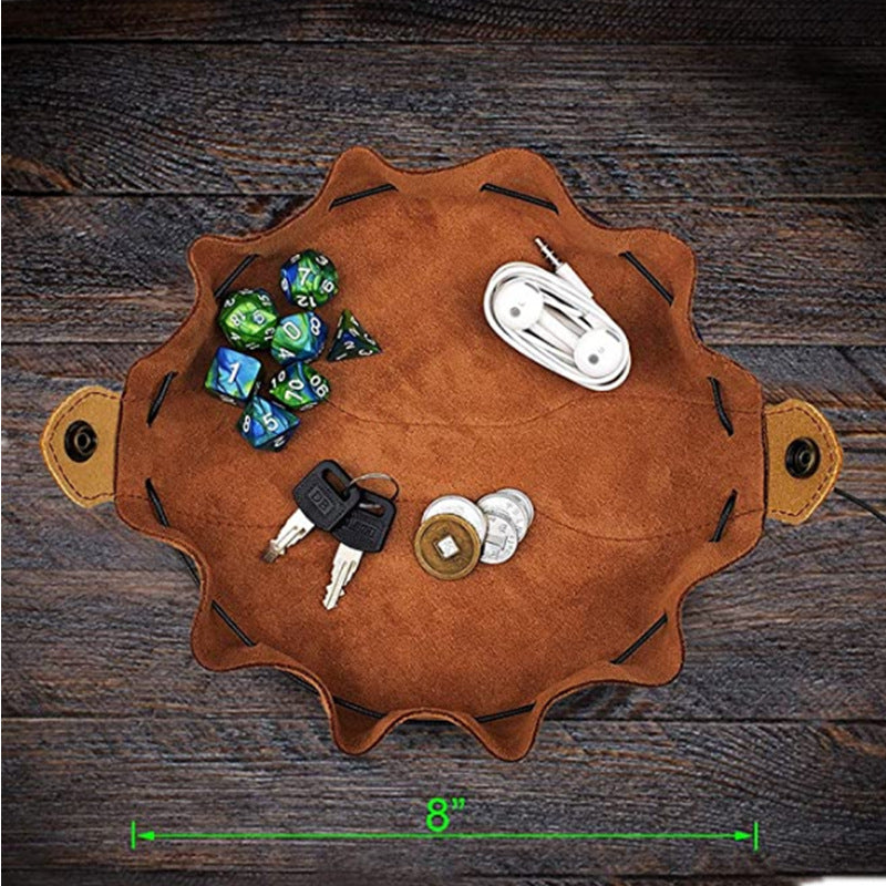 DND Dice Pull Bag Vintage Suede Leather Jewelry