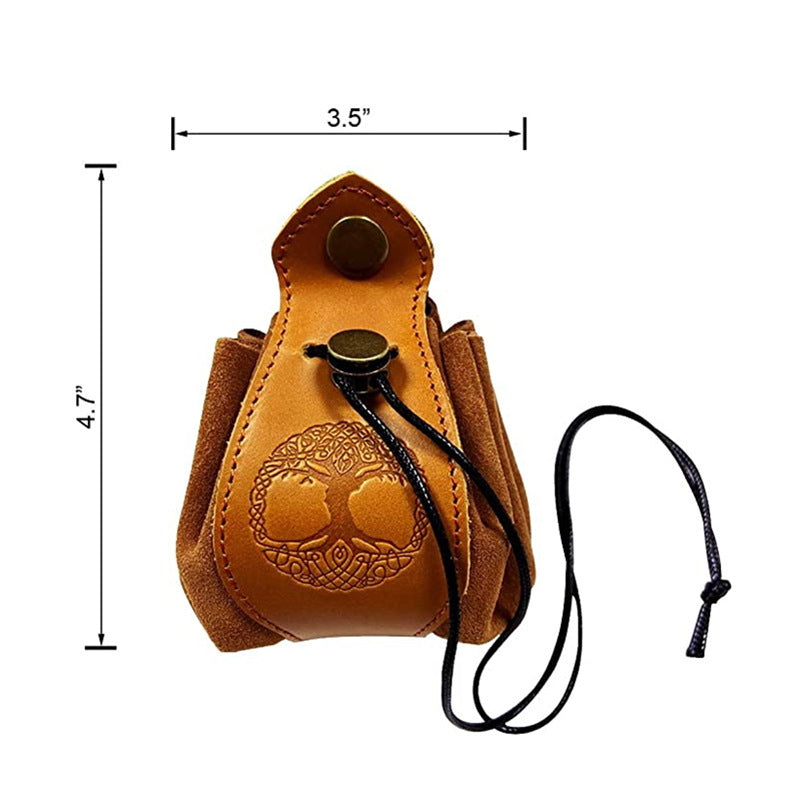 DND Dice Pull Bag Vintage Suede Leather Jewelry