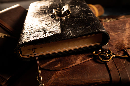 Loose-leaf Notebook With Lock First Layer Leather Notepad