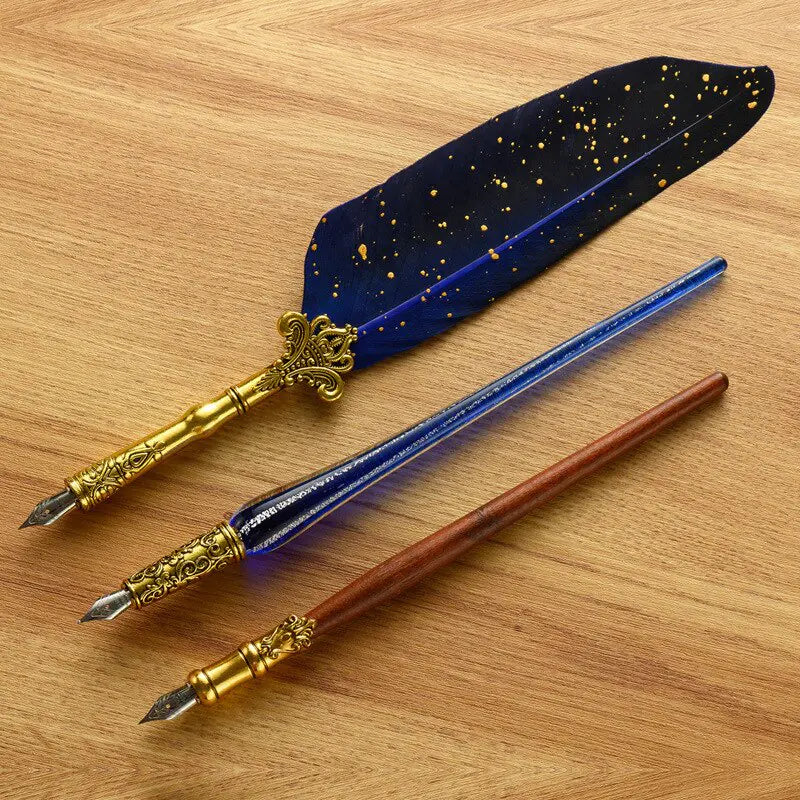 Antique Feather Pen Set