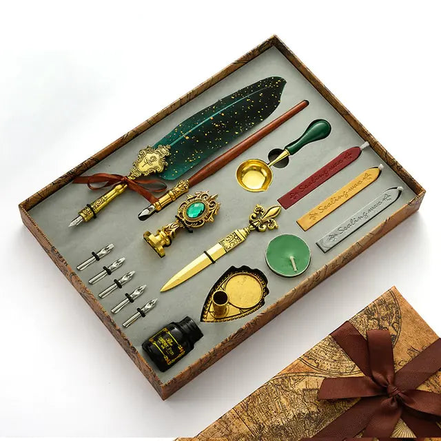 Antique Feather Pen Set