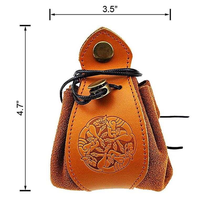 DND Dice Pull Bag Vintage Suede Leather Jewelry